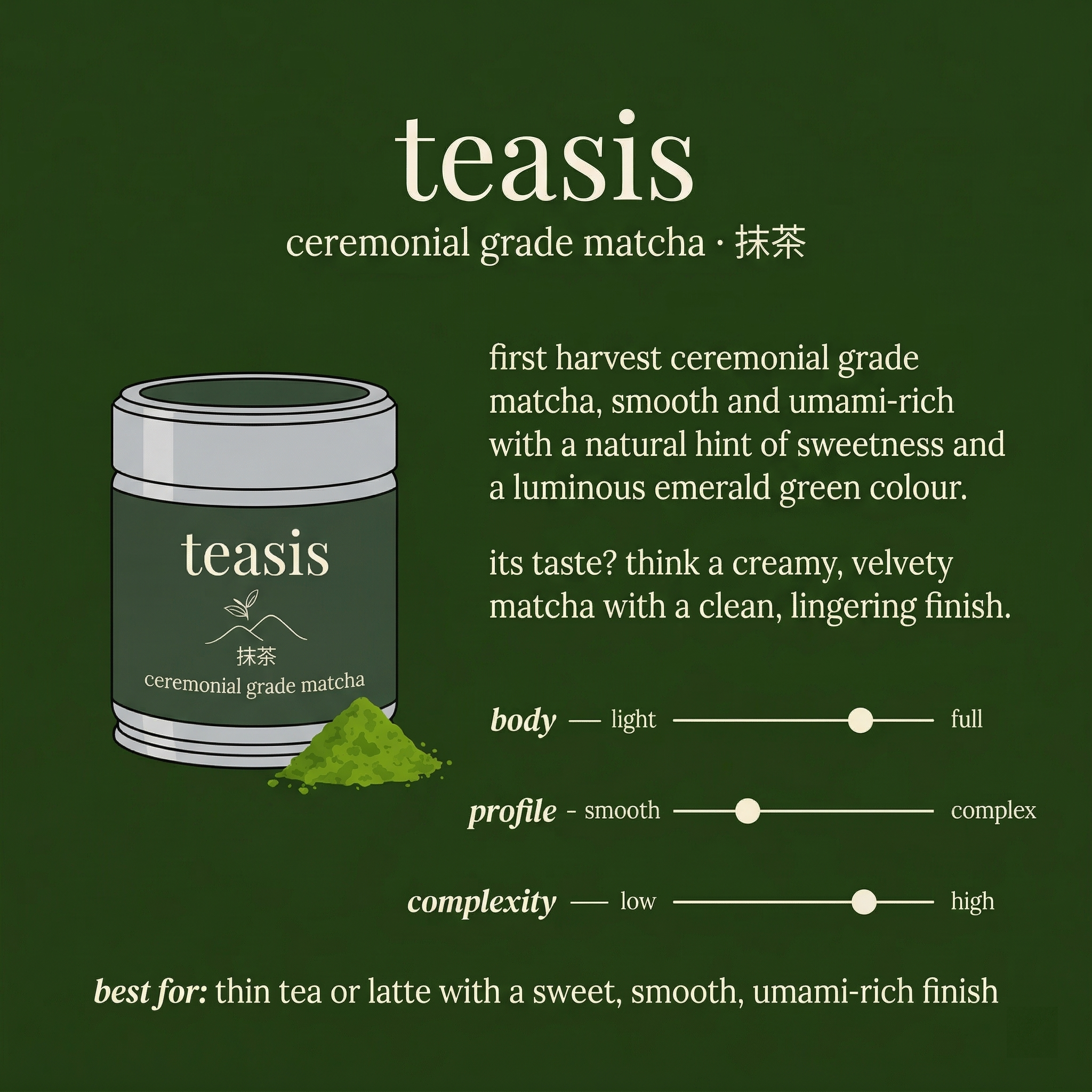Teasis Ceremonial Grade 抹茶 (30 g)